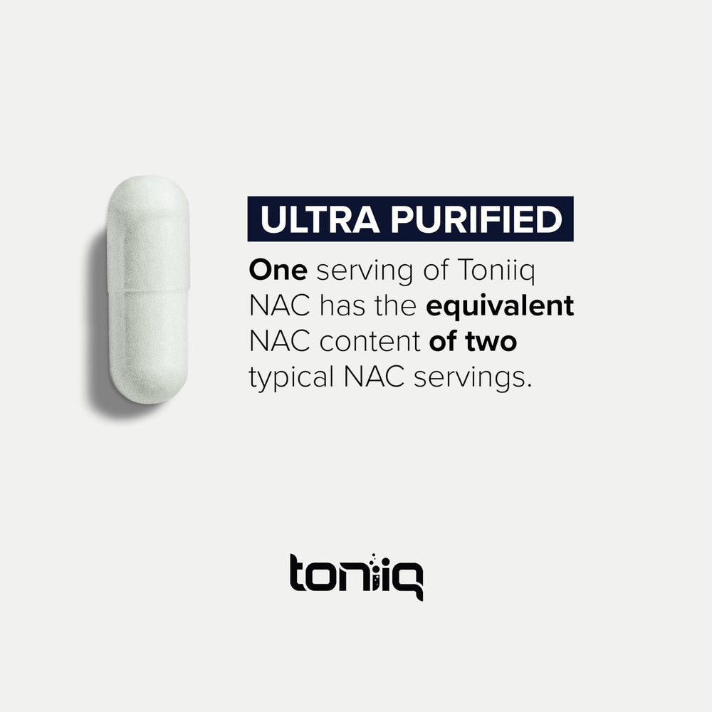 Toniiq NAC bottle top view for easy daily use and resealability