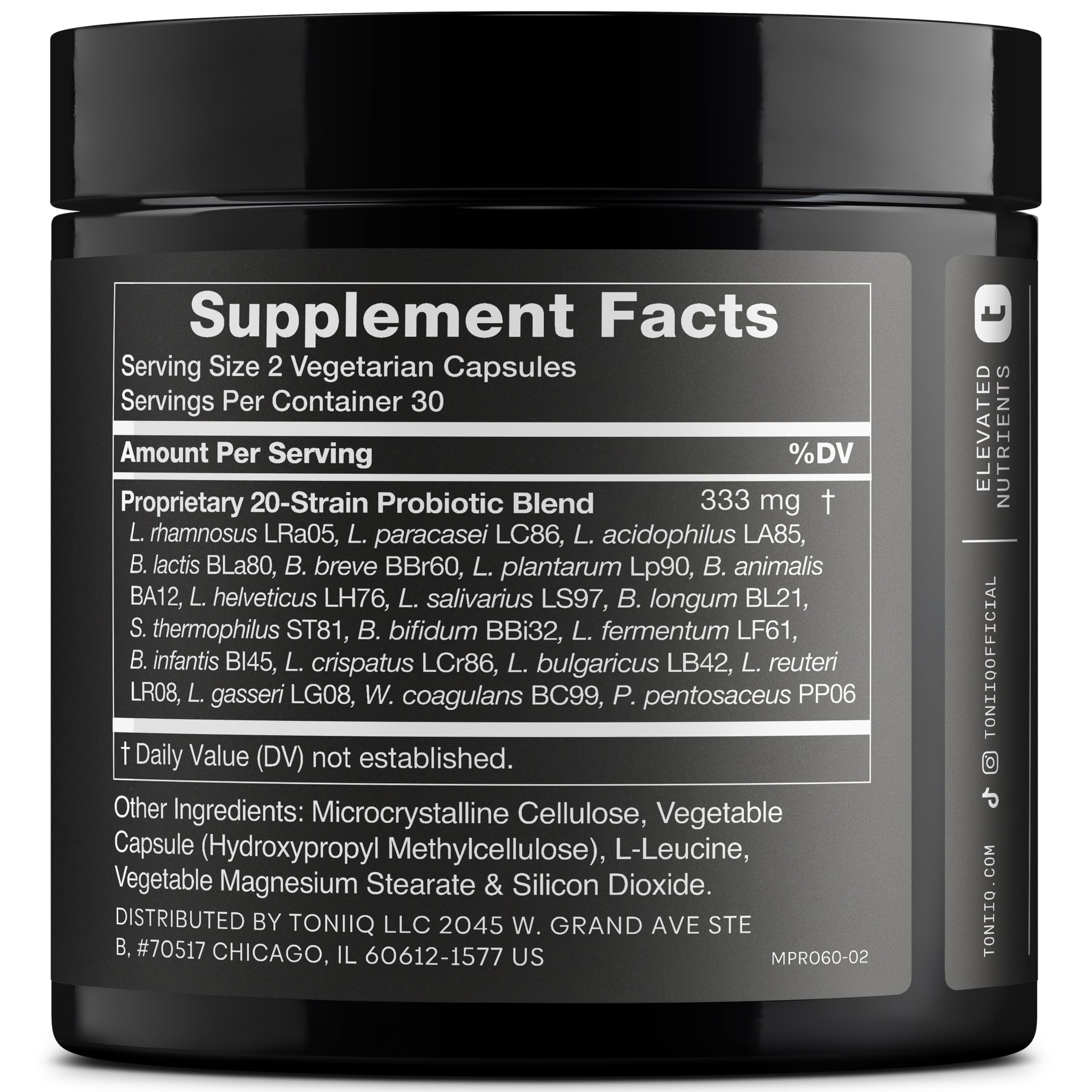 Toniiq 200Billion CFU image highlights high potency daily probiotic benefits.