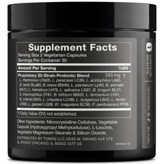 Toniiq 200Billion CFU image highlights high potency daily probiotic benefits.