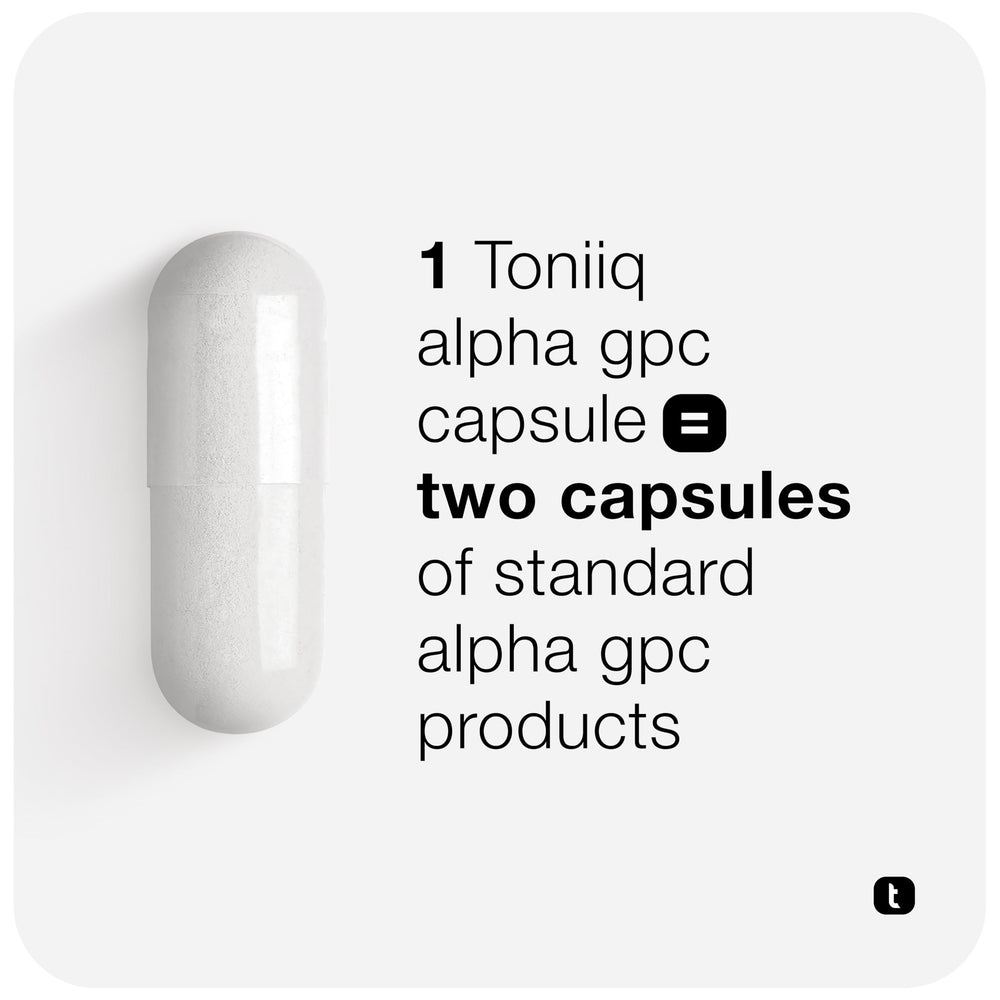 Toniiq Alpha GPC packaging with third-party purity seal
