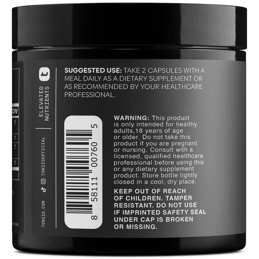 Toniiq Ashwagandha bottle on desk ready for daily routine