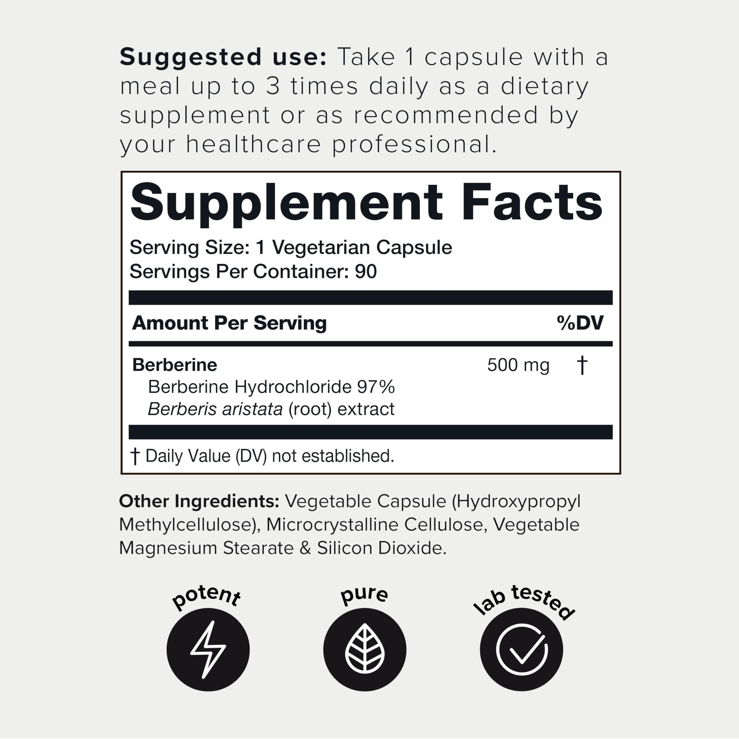 Toniiq Berberine HCl Himalayas origin highlighting wild roots for consistency