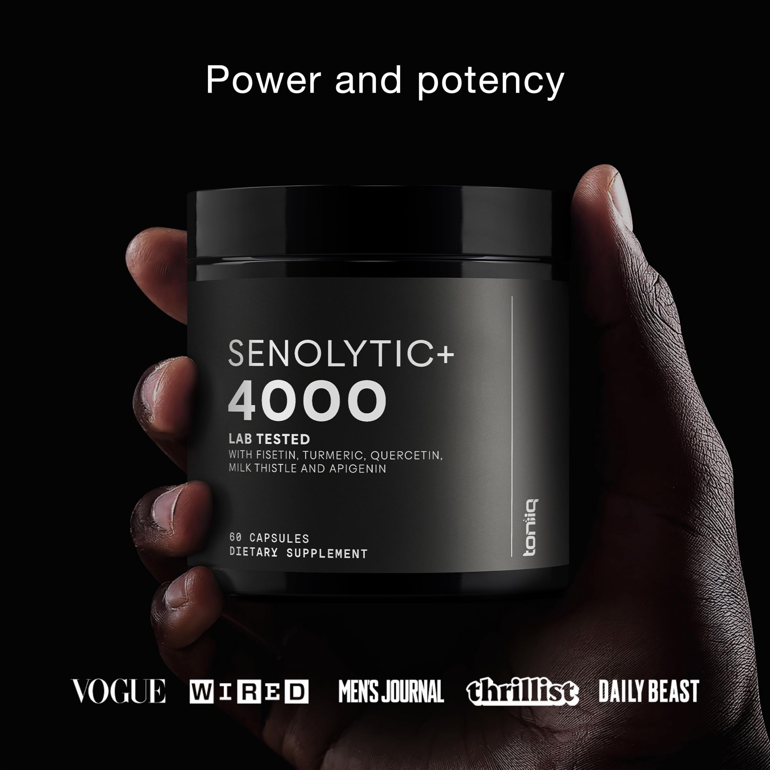 Toniiq bottle dosing time image hints at biweekly serving schedule