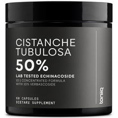 Toniiq Cistanche Tubulosa Extract bottle with 60 capsules for daily use.