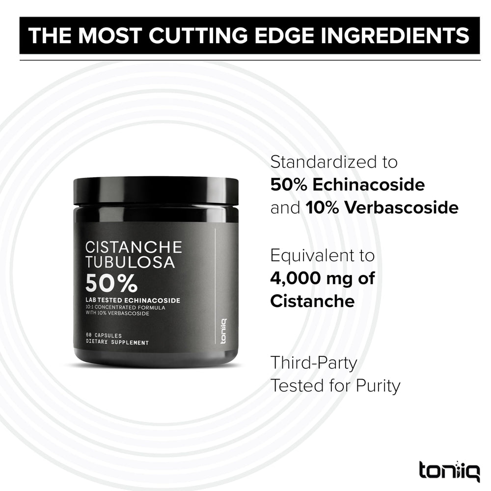 Toniiq purity seal demonstrates third-party testing and purity.