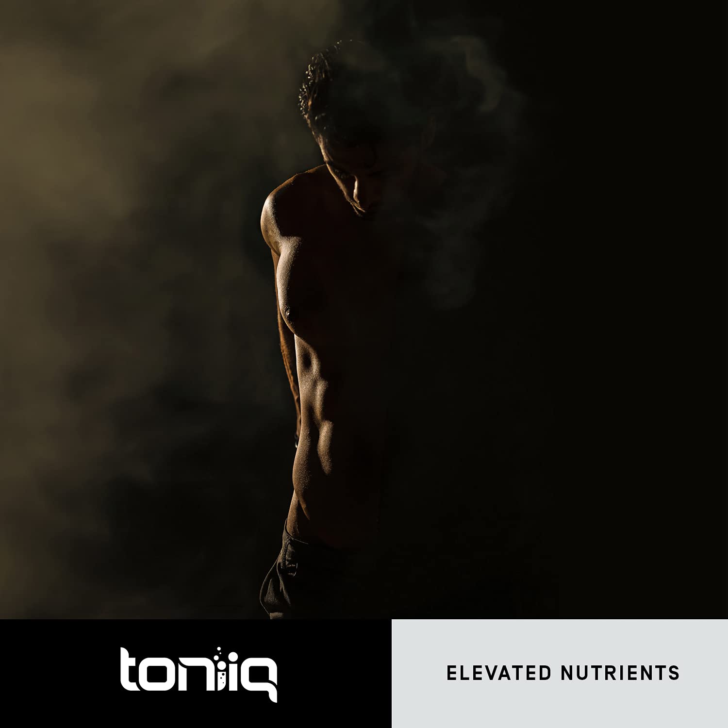 Toniiq DHEA daily-use setup with bottle and glass.