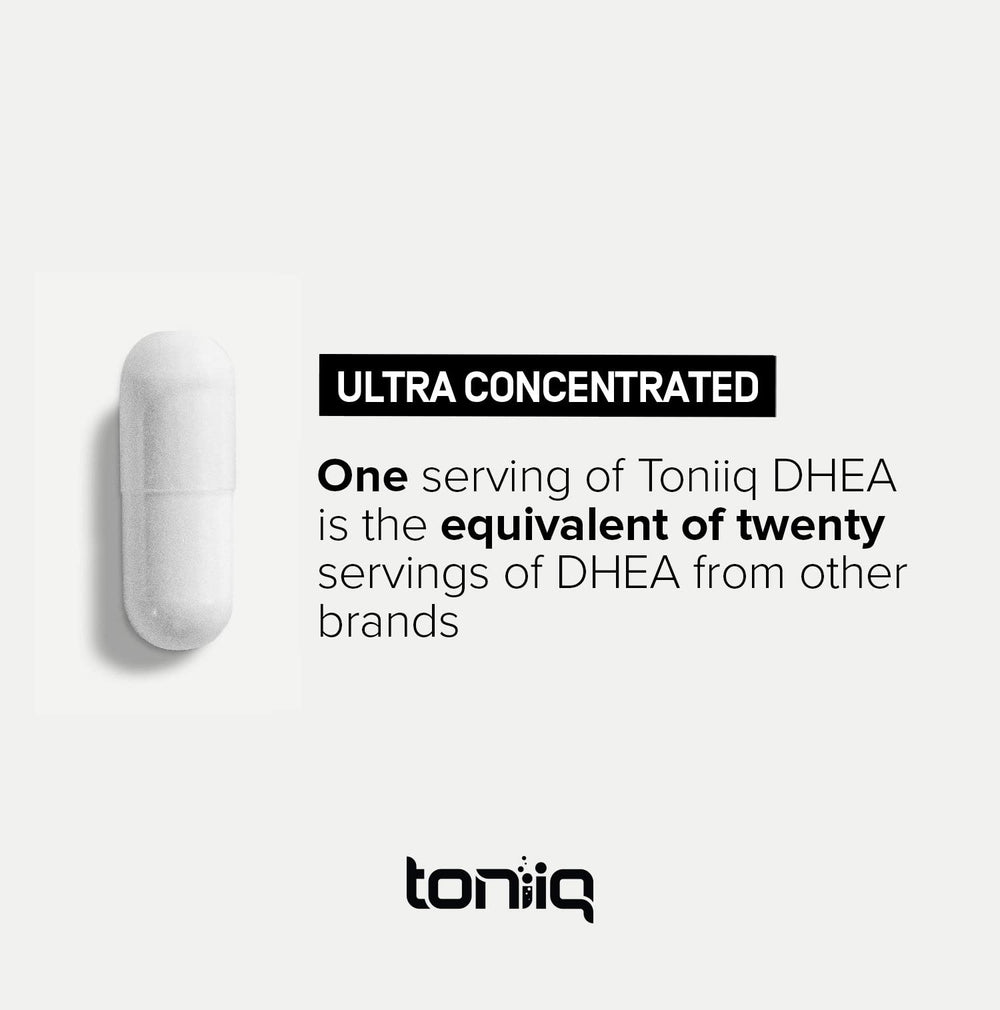 Toniiq DHEA manufactured in USA in GMP-certified facility.