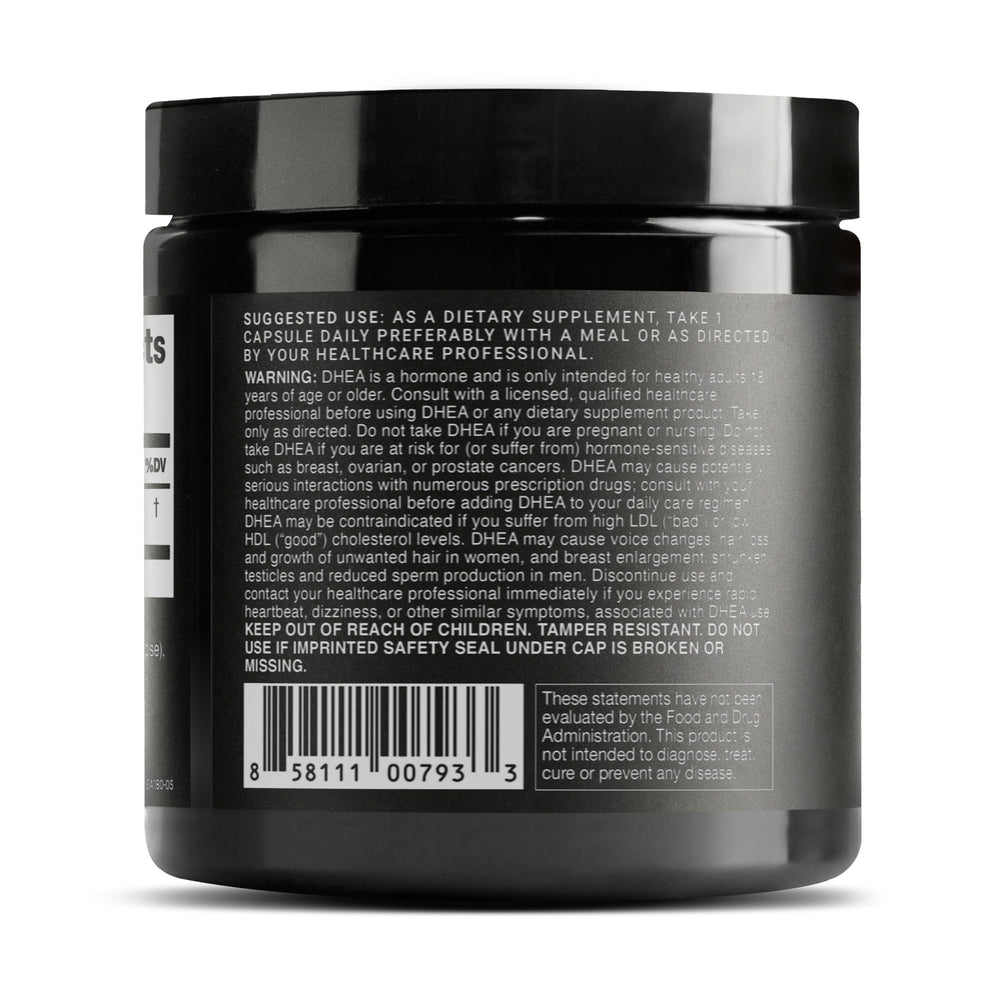 Toniiq DHEA micronized form indicates fine particles for absorption.
