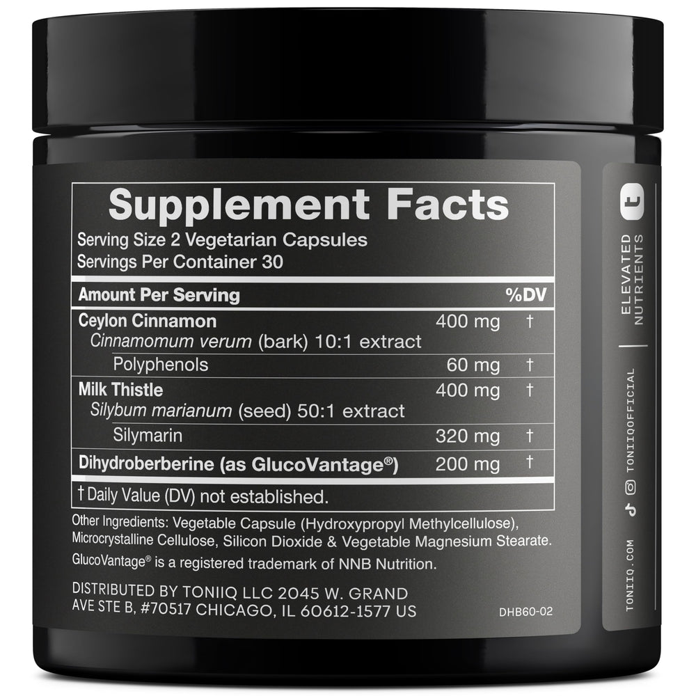 Toniiq Dihydroberberine serving pour shows easy daily dosage.