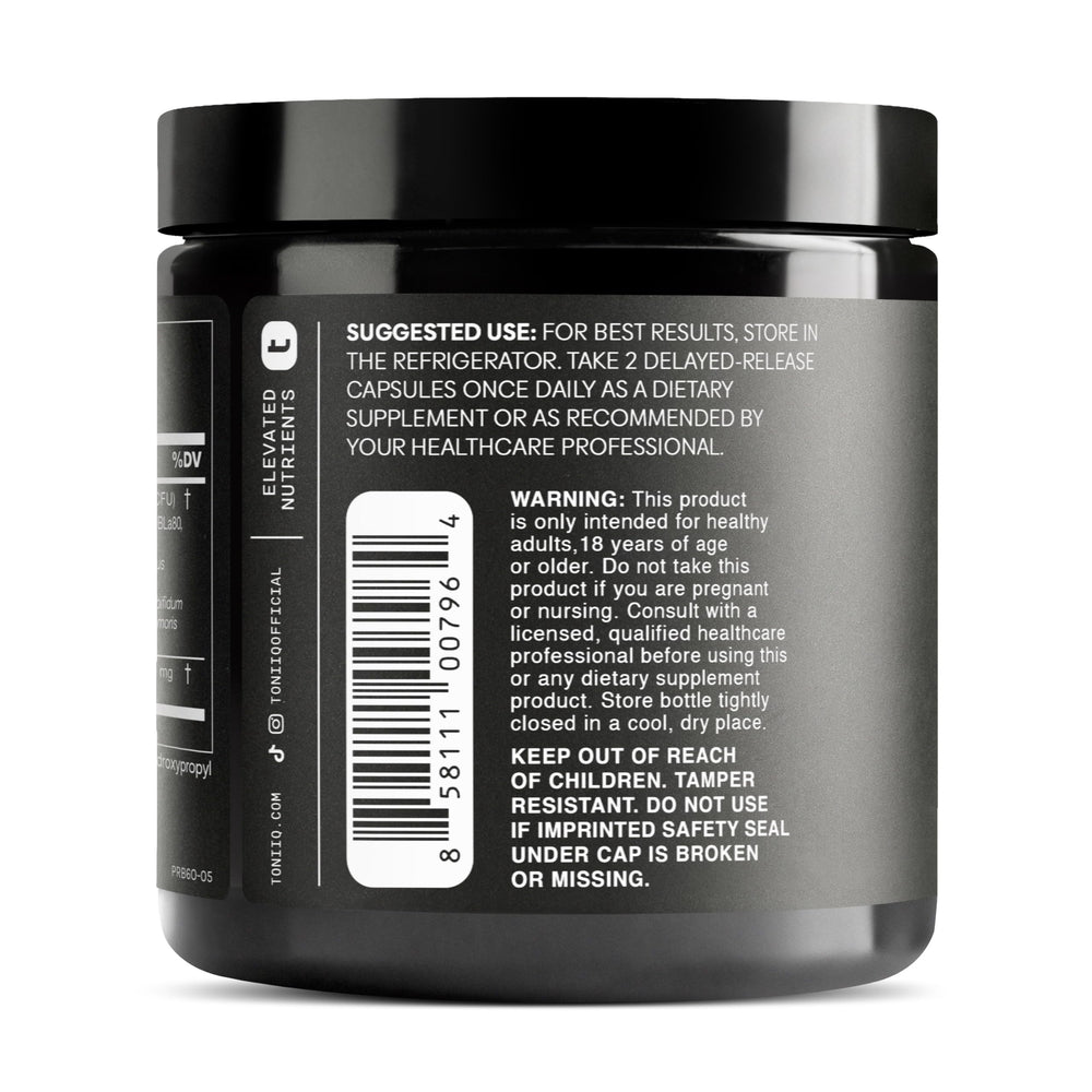 Toniiq extended-release capsules suggest steady release through digestion.