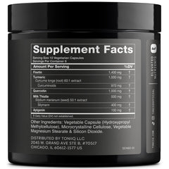 Toniiq Fisetin supplement bottle back with dosage details and extended 3-month supply