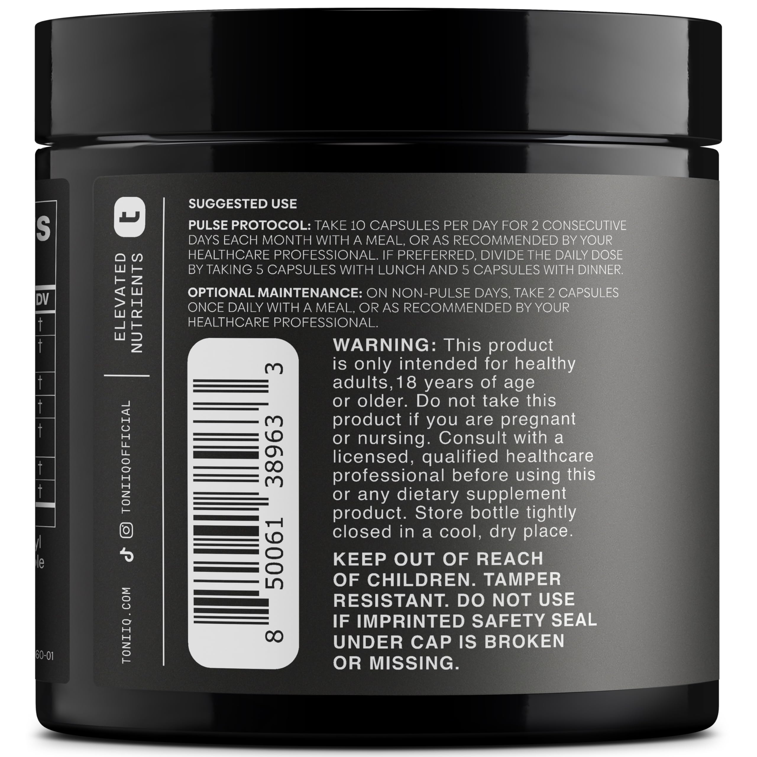 Toniiq five-compound stack graphic highlights Fisetin, Quercetin, Curcumin, Milk Thistle and Apigenin