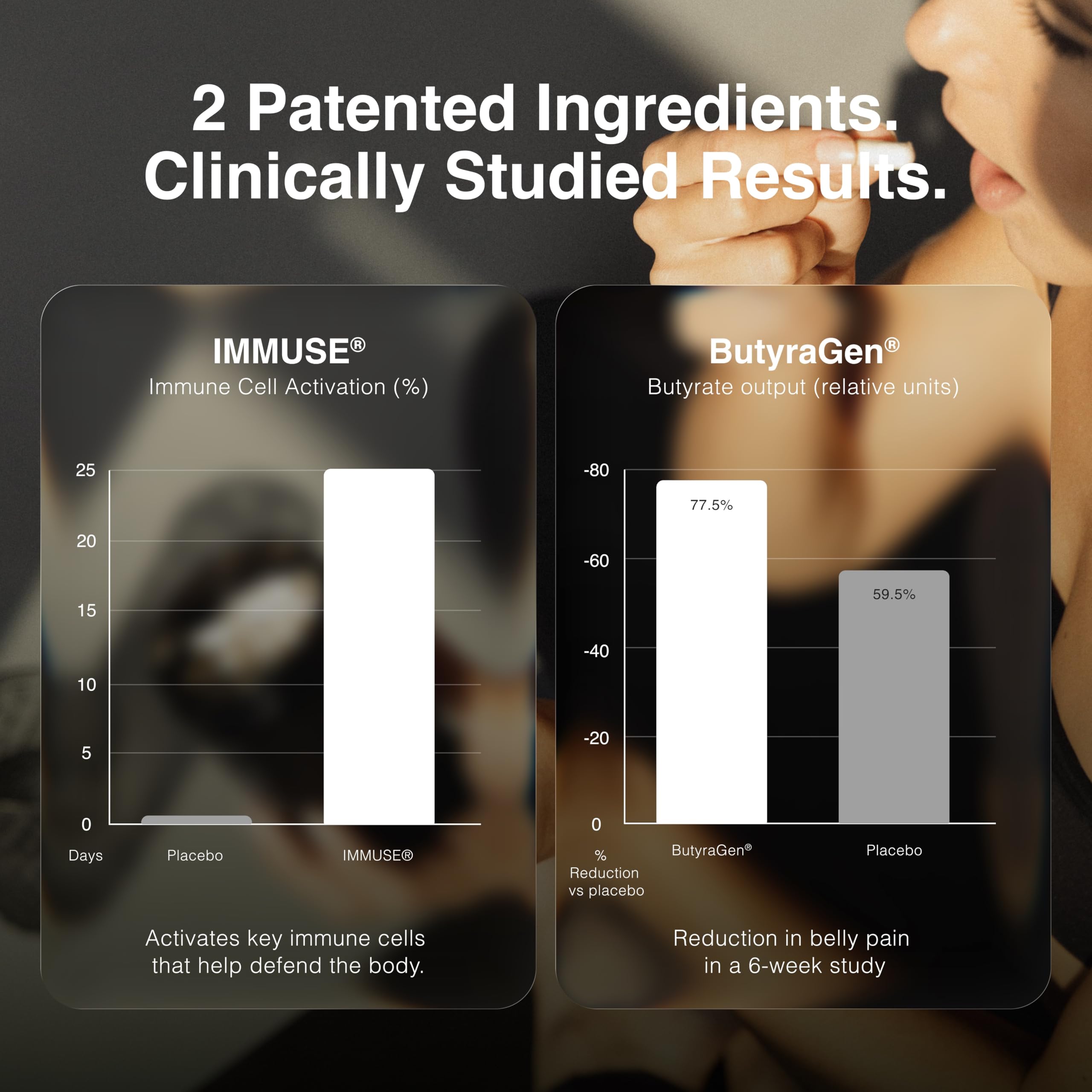 Toniiq IMMUSE LC-Plasma postbiotic close-up emphasizing shelf stability