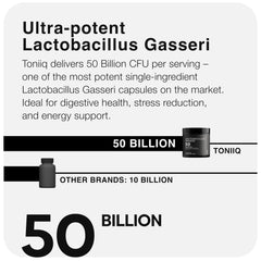 Toniiq Lactobacillus Gasseri with inulin fiber package showcases prebiotic support.