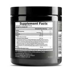 Toniiq low-caffeine mushroom coffee ground beans in a cup for a smooth morning.