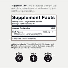 Toniiq NMN stabilized capsules in a black bottle protect potency from light.