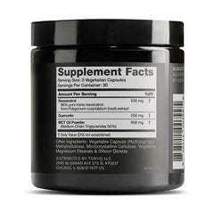 Toniiq Resveratrol Blend bottle being poured for easy daily dosing