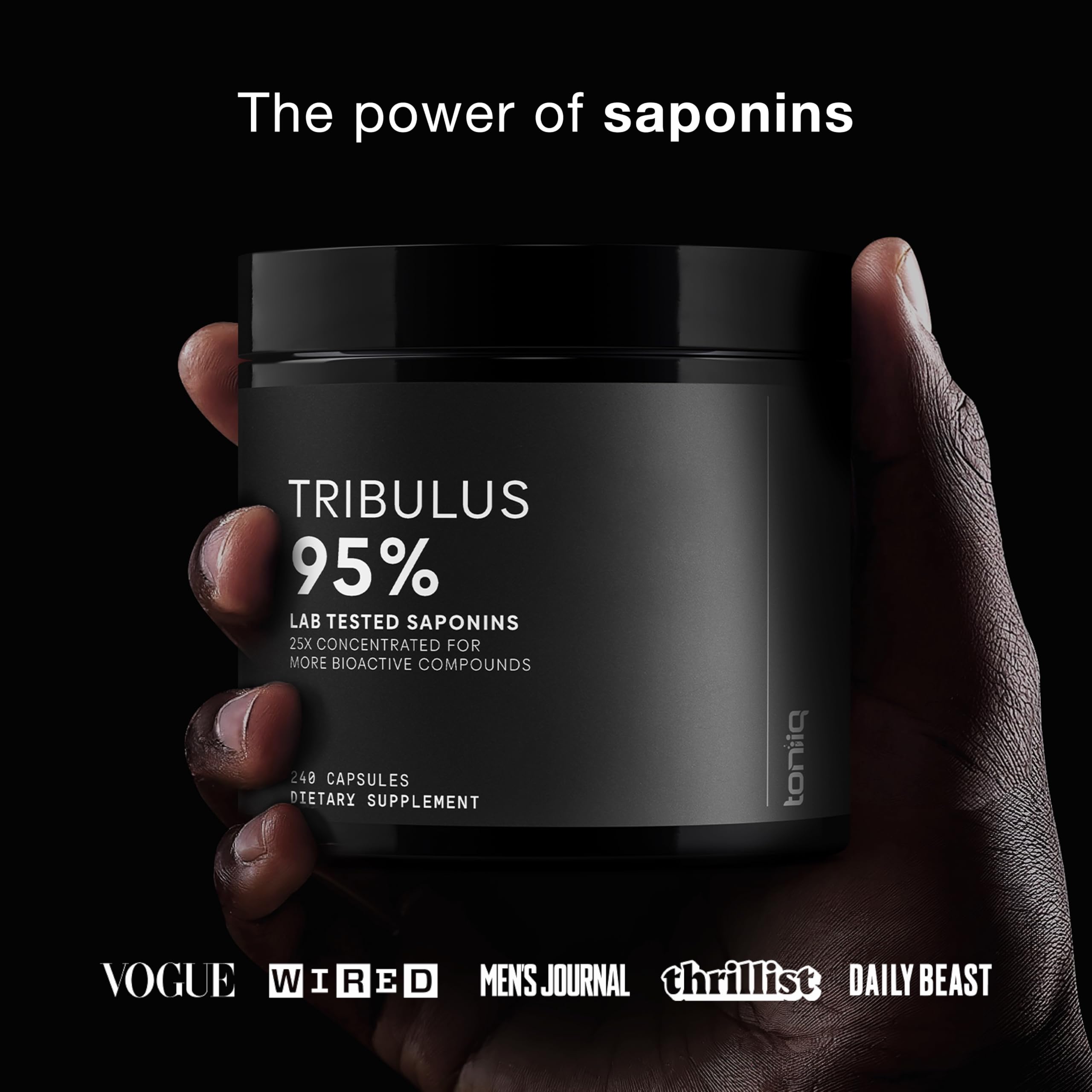 Toniiq Tribulus lab test report seal indicating third-party purity verification