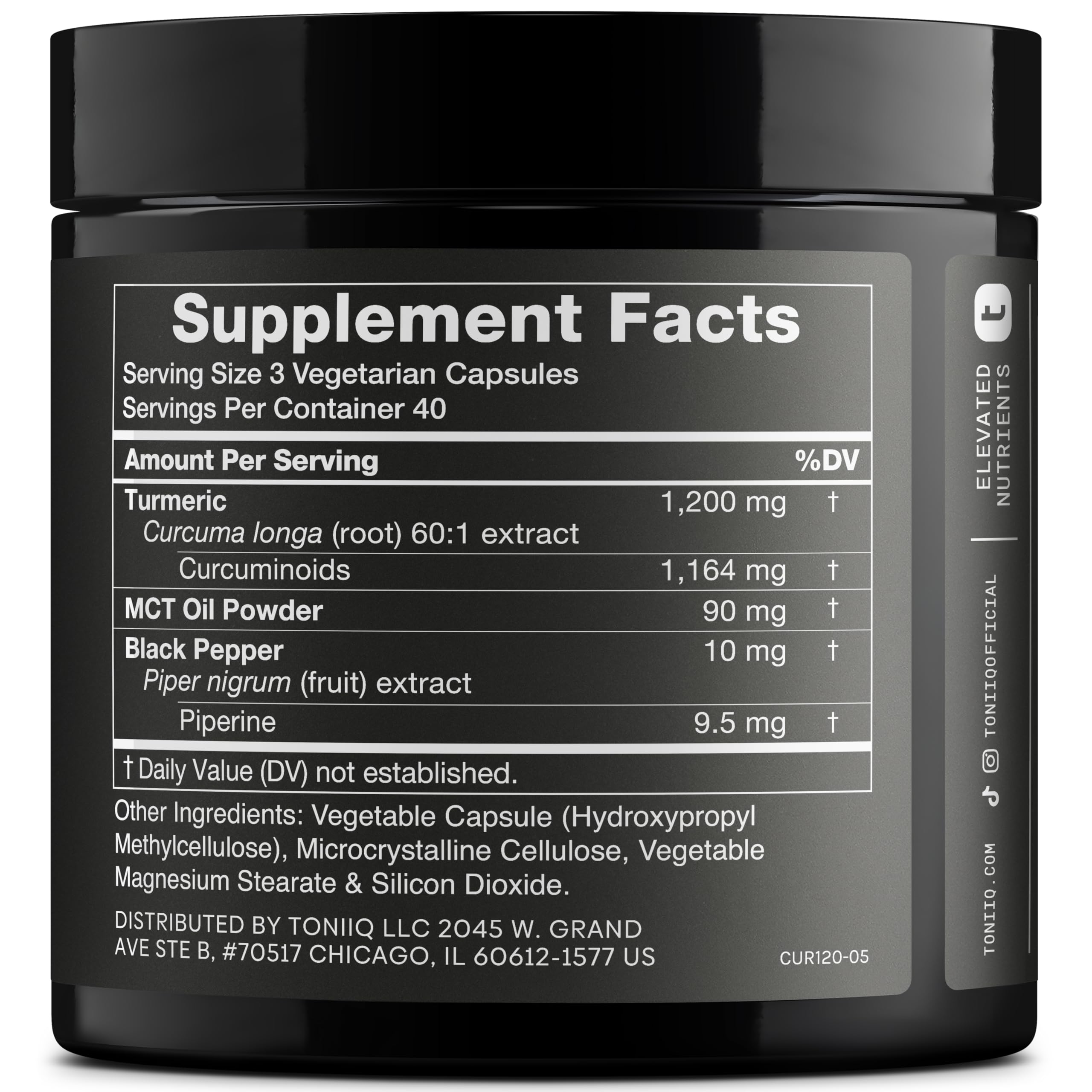 Toniiq Turmeric Curcumin 97% curcuminoids extract close-up showing purity
