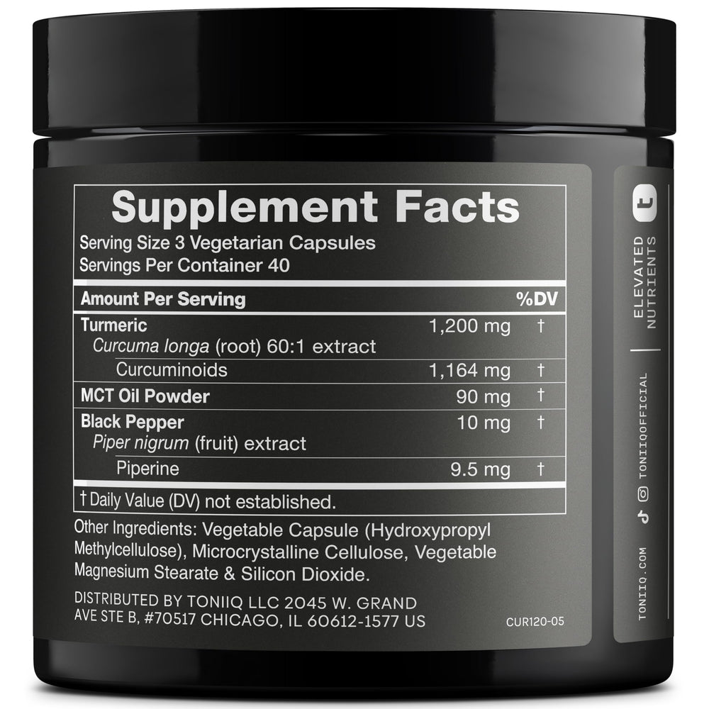 Toniiq Turmeric Curcumin 97% curcuminoids extract close-up showing purity