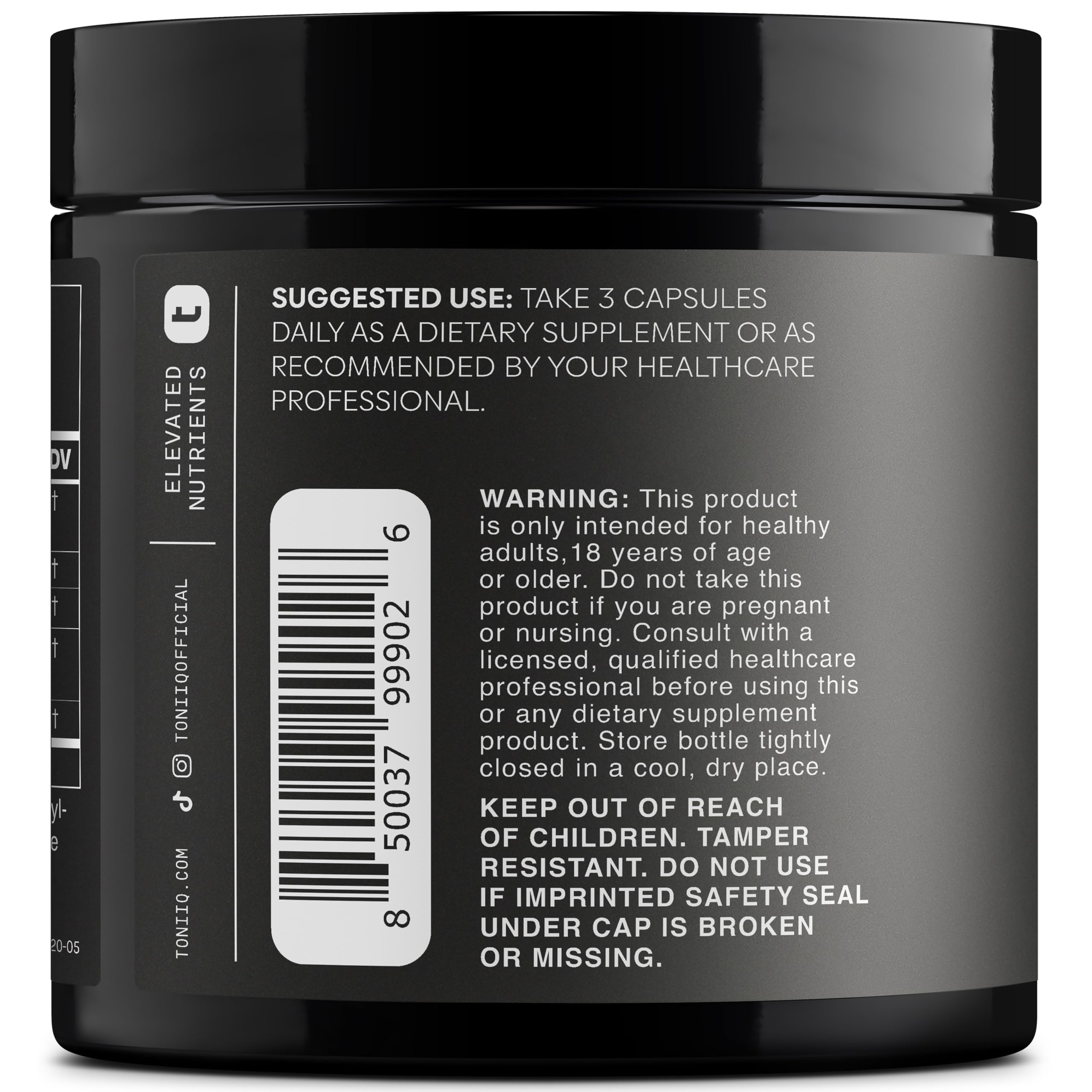 Toniiq Curcumin capsules with black pepper and MCT oil for absorption