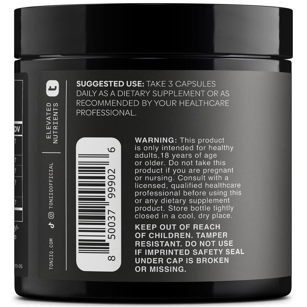 Toniiq Curcumin capsules with black pepper and MCT oil for absorption