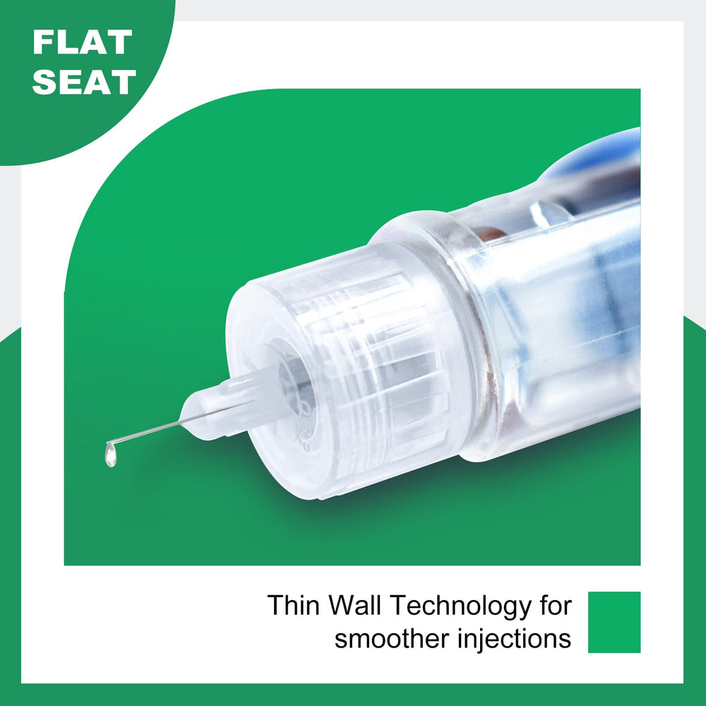 TonmiCare 32g 4mm needle with silicone-lubricated tip for smoother feel.