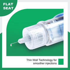 TonmiCare 32g 4mm needle with silicone-lubricated tip for smoother feel.