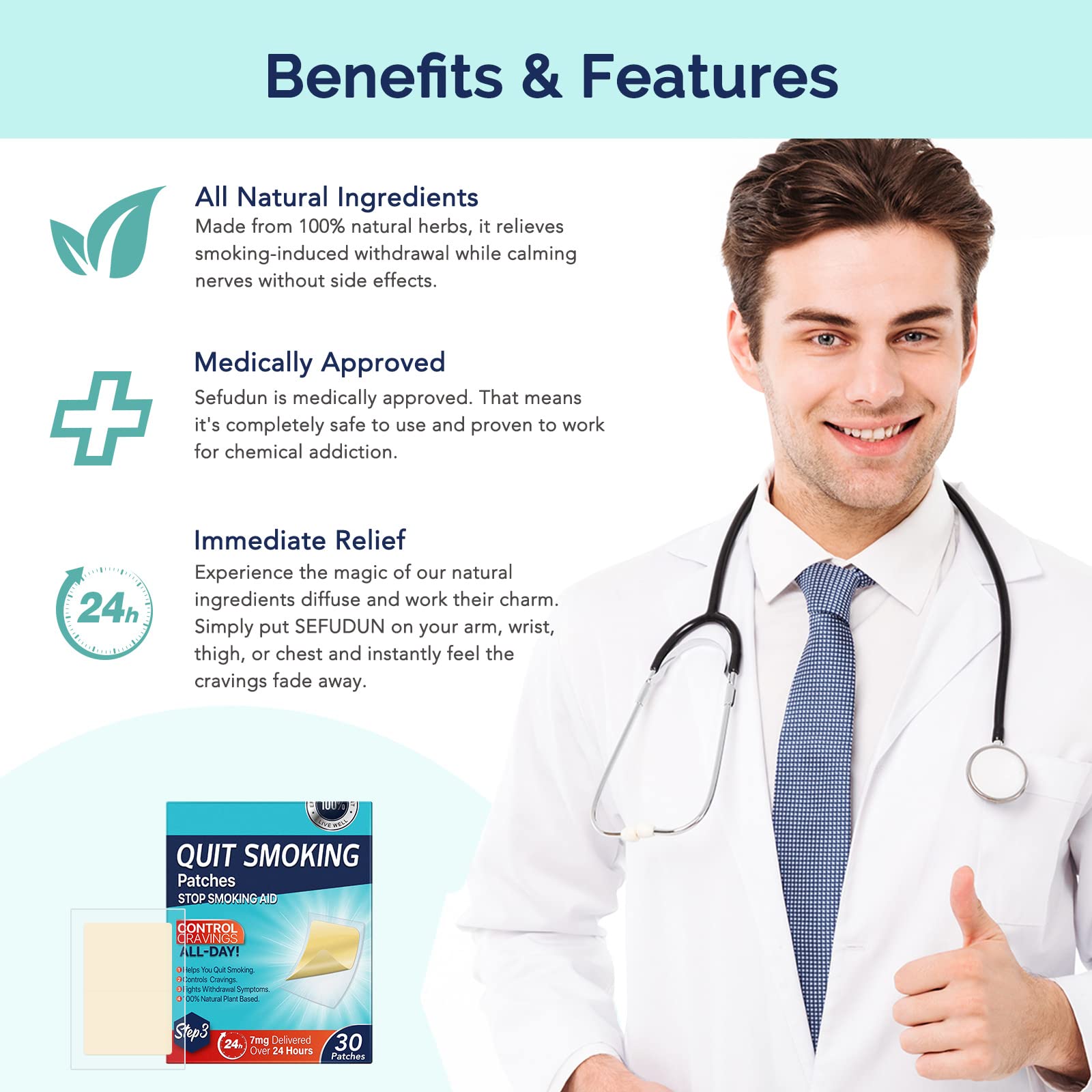 Tooffi 7 mg patches on arm provide 24-hour support