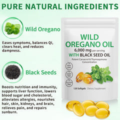 Tooffi Oil of Oregano Softgels packaging view emphasizes compact portable bottle