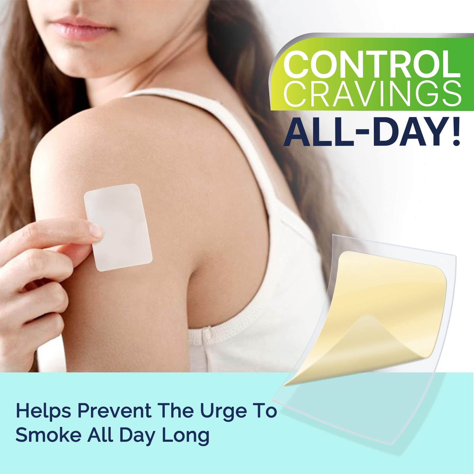 Tooffi Quit Smoking Patches Step 3 daily use illustrates 24 hour support for cravings