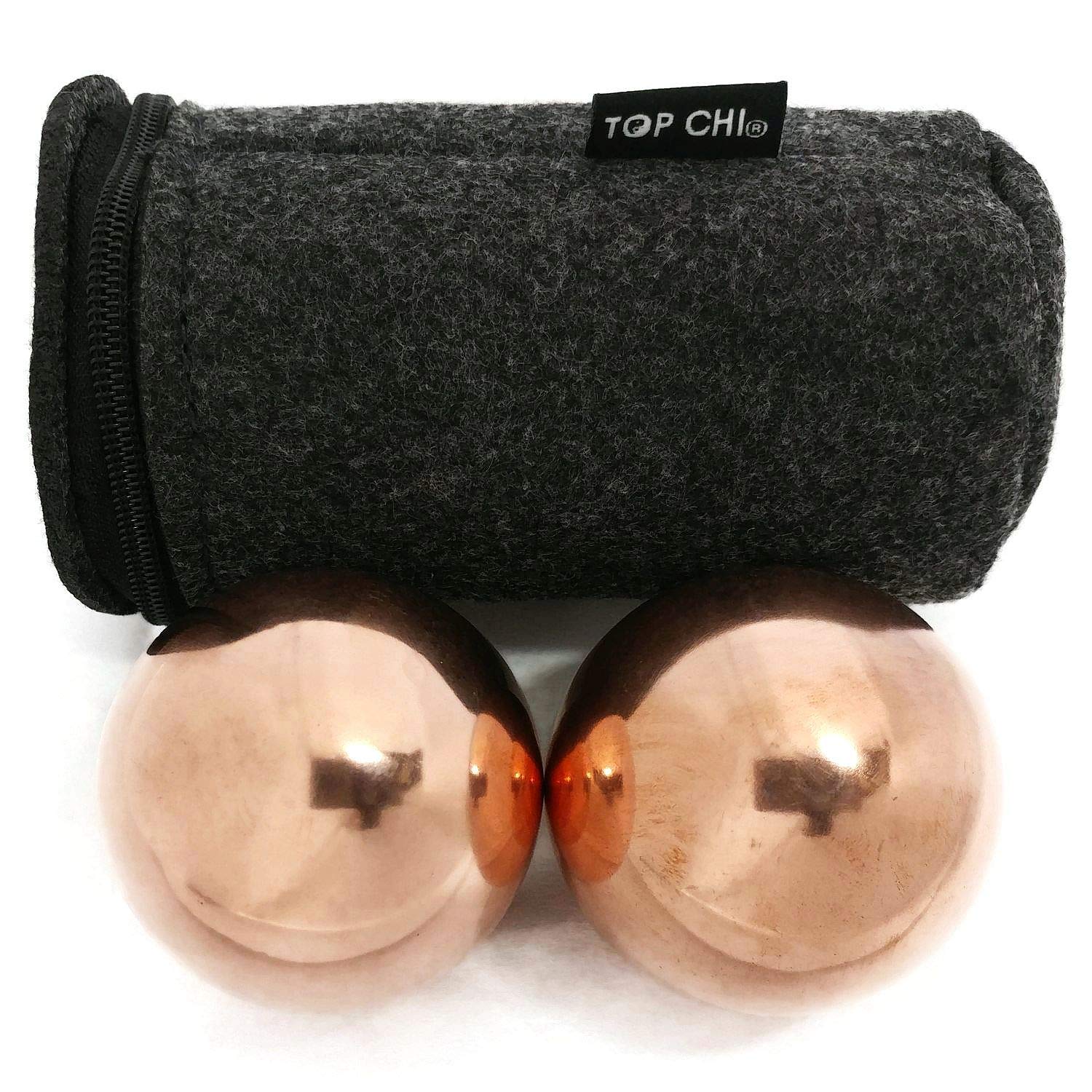Top Chi baoding ball medium in carry pouch for portable hand therapy