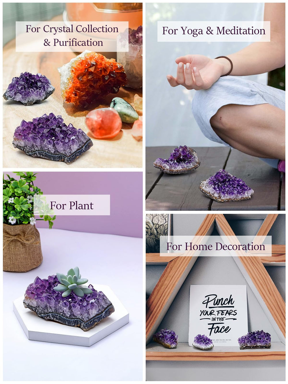 Top Plaza amethyst geode office decor brings serene ambiance to workspaces.