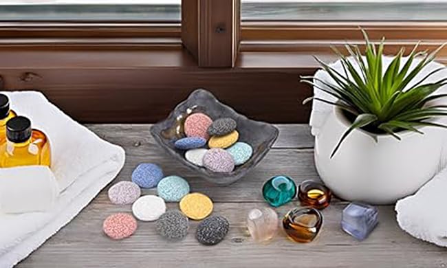 Top Plaza aromatherapy diffuser setup demonstrates oil diffusion with lava stones.