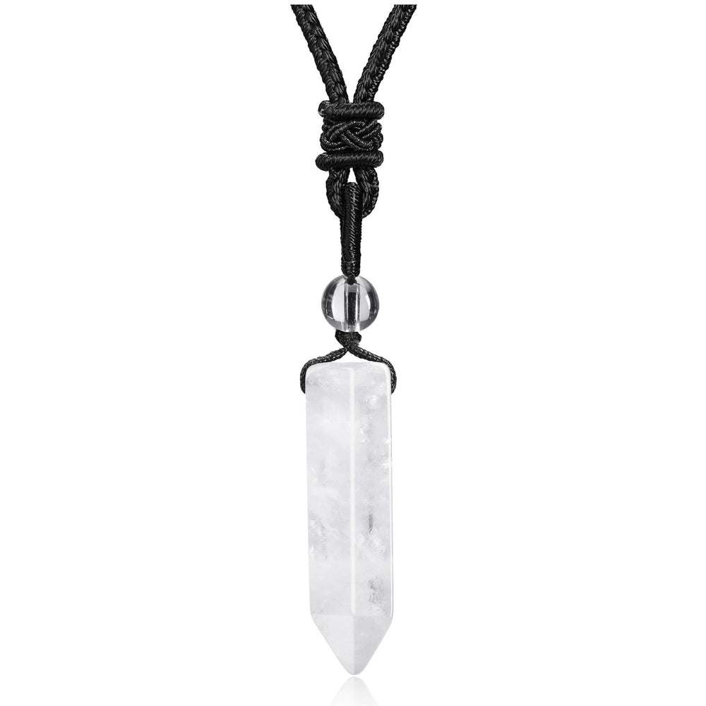 Top Plaza clear quartz necklace with hexagonal pendant for everyday style