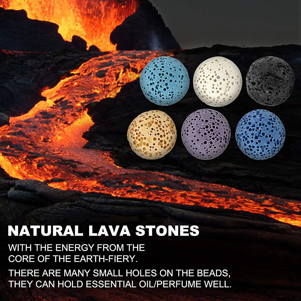 Top Plaza lava rock beads closeup reveals unique color variations.