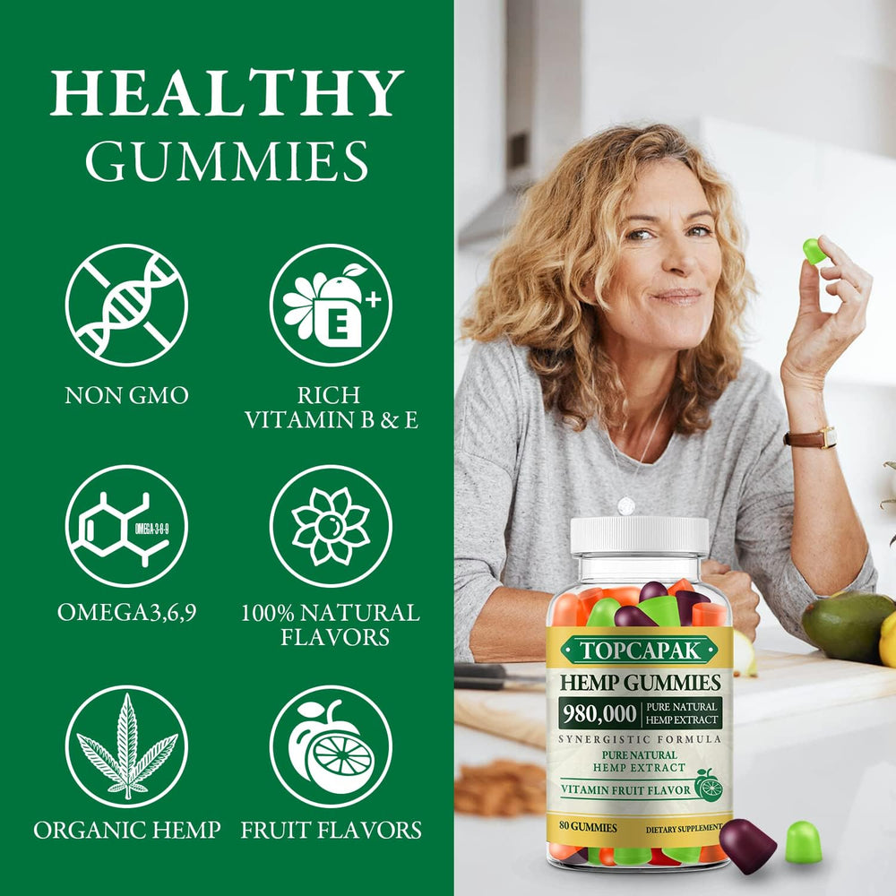 Relaxing nighttime scene with TOPCAPAK gummies