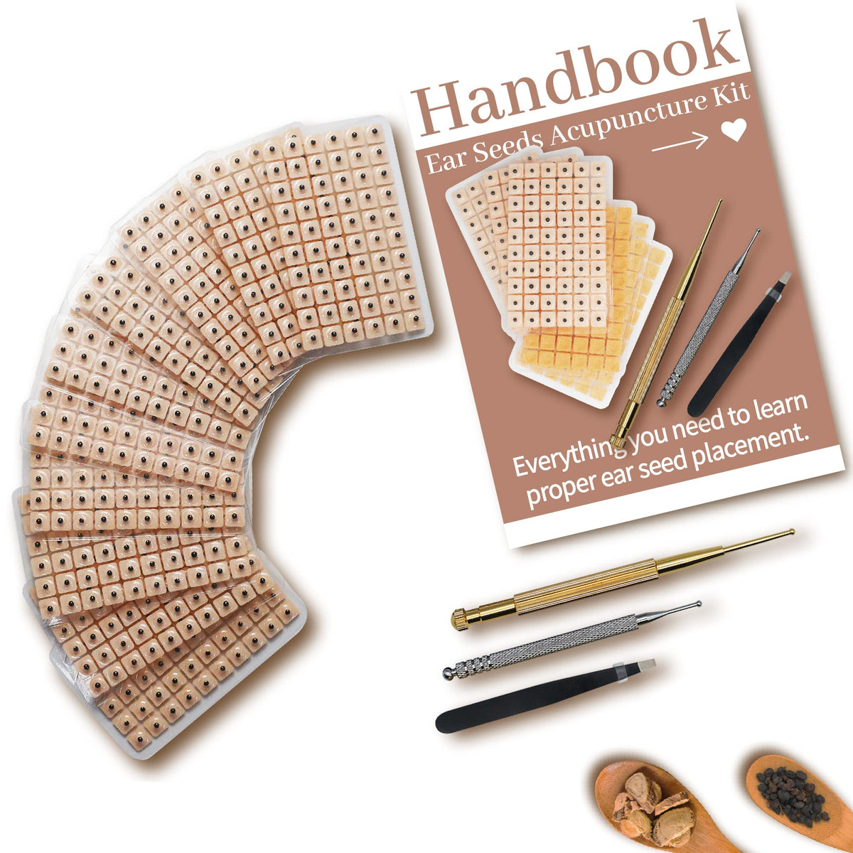 Tophld ear seeds kit package with 1200 seeds for at-home wellness.