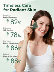 tophld Gua Sha jade natural con textura sedosa para cuidado diario.