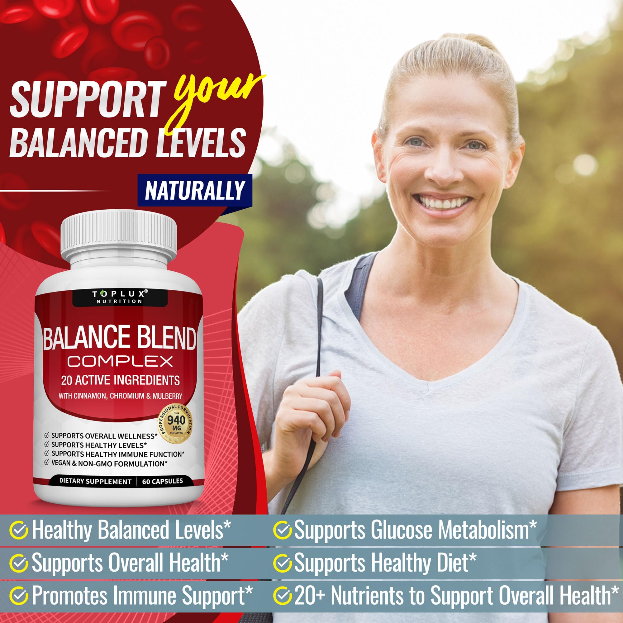 Toplux Balance cinnamon ingredient close-up for natural flavor and balance.