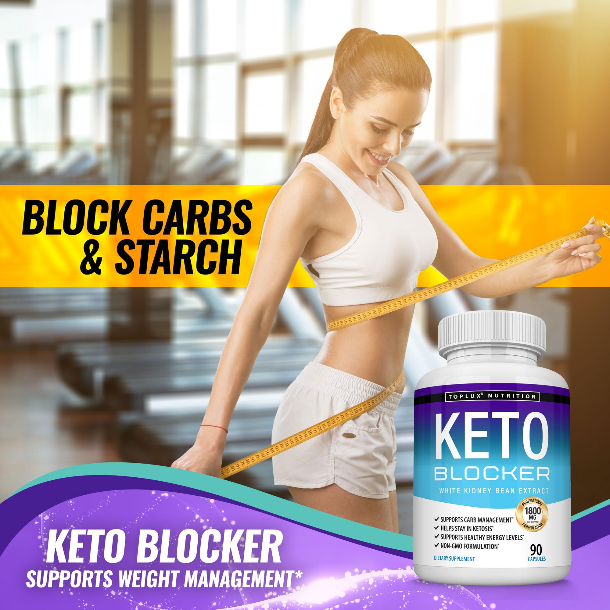 Toplux Keto Blocker ingredients: white kidney bean extract for natural carb control.