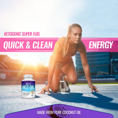 Toplux Keto MCT softgels being poured for quick use