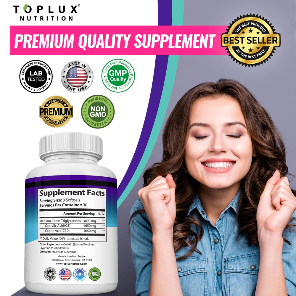 Toplux Keto MCT manufactured in USA GMP facility