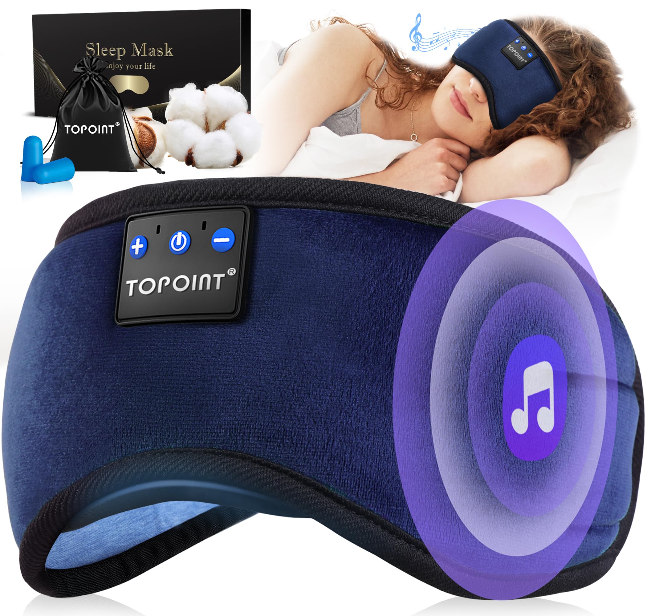TOPOINT Sleep Headphones true HD sound via Bluetooth 5.4