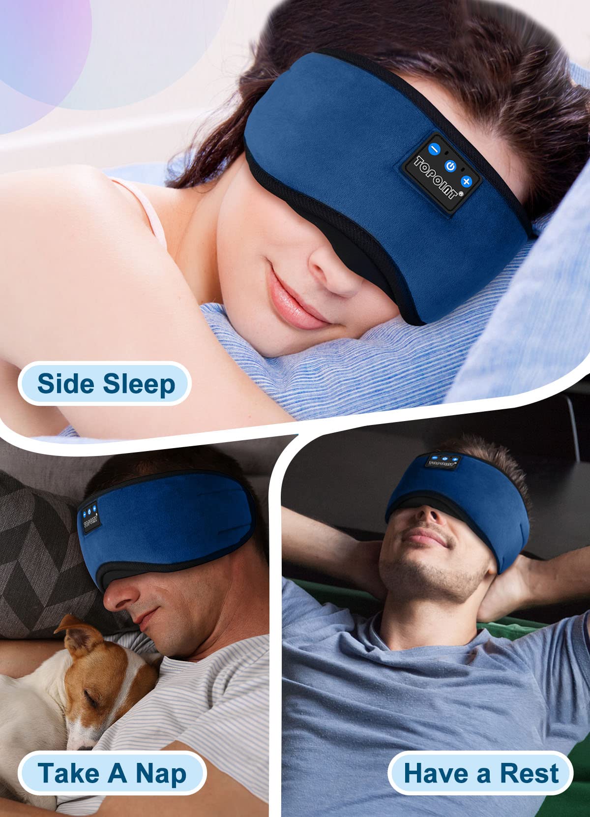 TOPOINT Sleep Headphones ideal for travel and on-the-go sleep