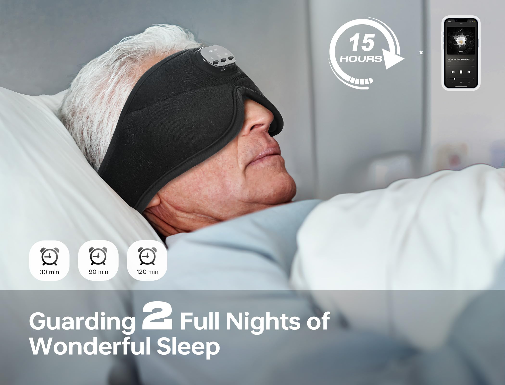 TOPOINT Sleep Mask 15-hour battery life for extended sessions