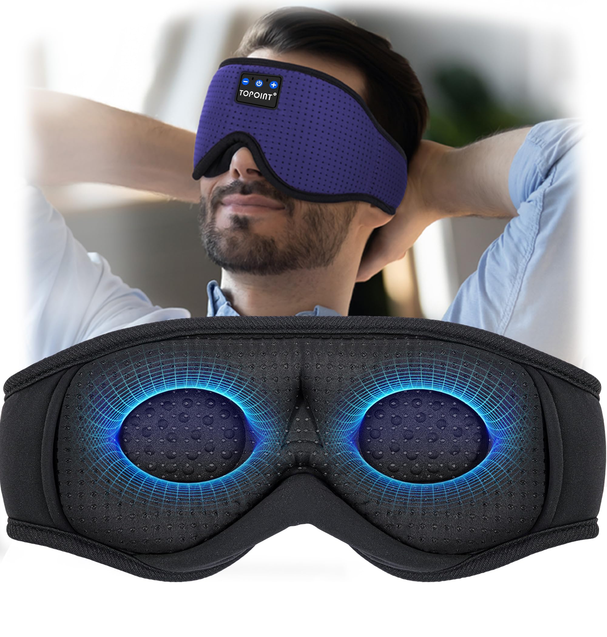 TOPOINT gift-ready sleep mask suitable for travel, home, or hotel use.