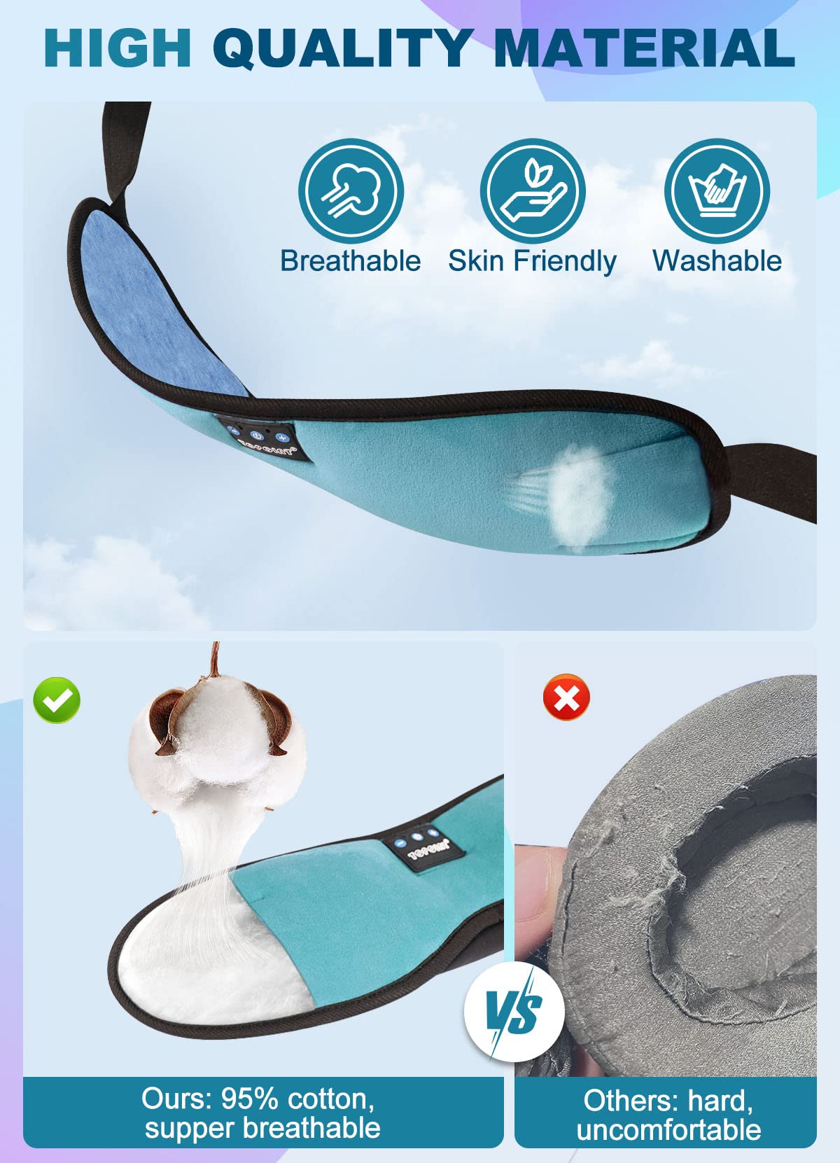 TOPOINT adjustable nose area design reduces glare for side sleepers.