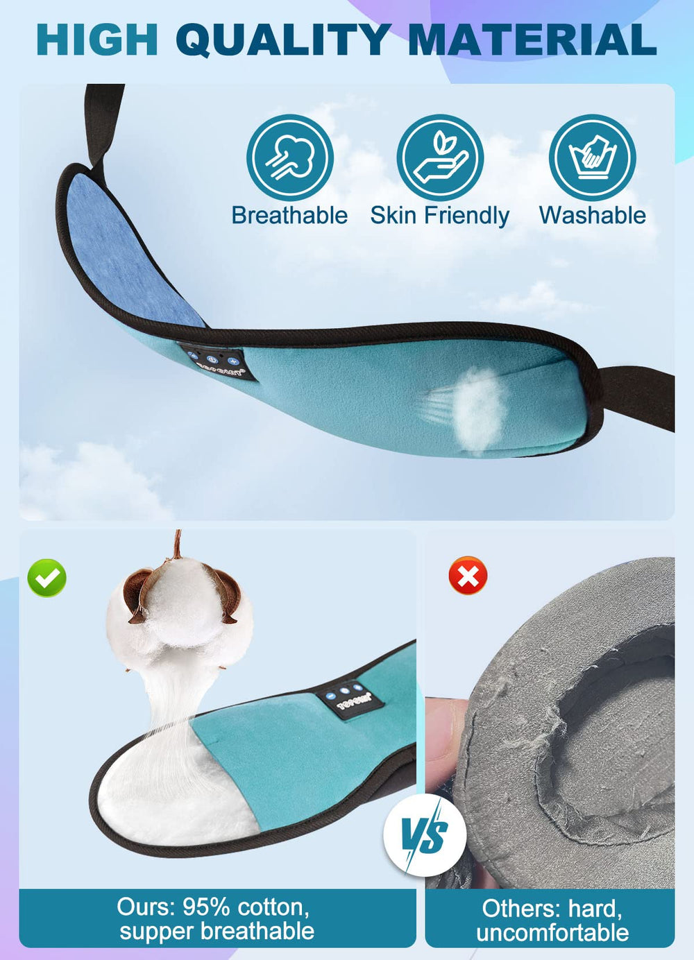 TOPOINT adjustable nose area design reduces glare for side sleepers.