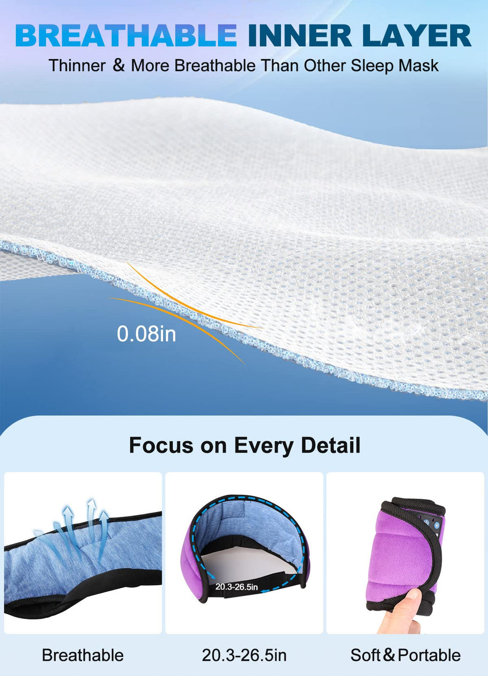 TOPOINT light-blocking sleep mask provides privacy and nap quality.